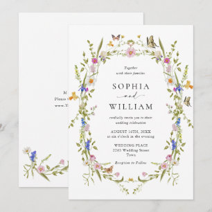 Elegant Baroque French Garden Floral Wedding Invitation