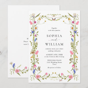 Elegant Baroque French Garden Floral Wedding Invitation