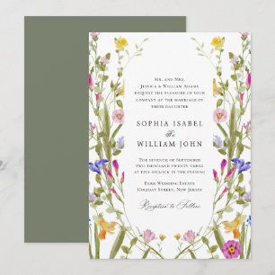 Elegant Baroque French Garden Floral Wedding Invitation