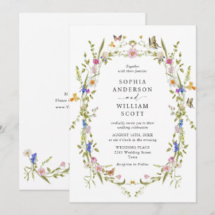 Elegant Baroque French Garden Floral Wedding Invitation