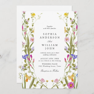 Elegant Baroque French Garden Floral Wedding Invitation