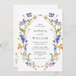 Elegant Baroque French Garden Floral Wedding Invitation