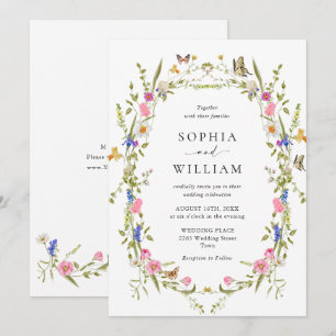 Elegant Baroque French Garden Floral Wedding Invitation