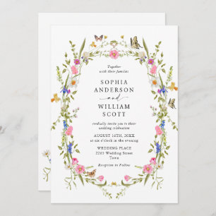 Elegant Baroque French Garden Floral Wedding Invitation