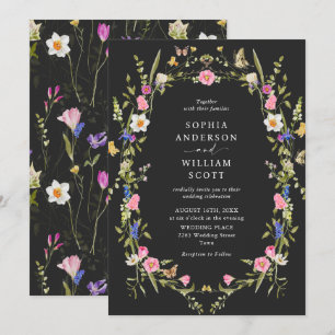 Elegant Baroque French Garden Floral Wedding Invitation