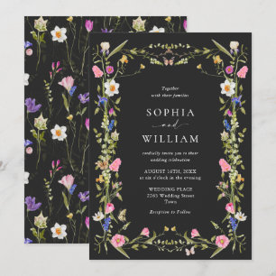 Elegant Baroque French Garden Floral Wedding Invitation