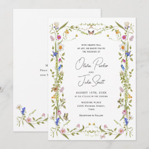 Elegant Baroque French Garden Floral Wedding Invitation