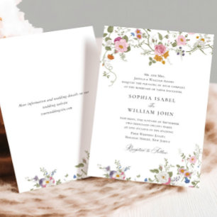 Elegant Baroque French Garden Floral Wedding Invitation