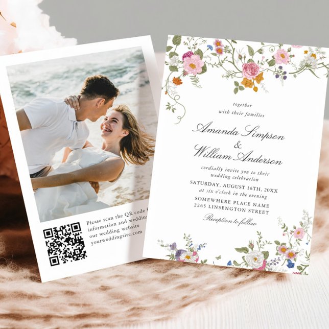 Elegant Baroque French Garden Floral Wedding Invitation (Creator Uploaded)