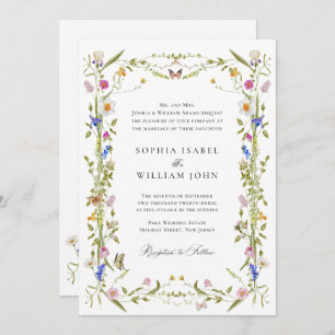 Elegant Baroque French Garden Floral Wedding Invitation