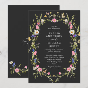 Elegant Baroque French Garden Floral Wedding Invitation