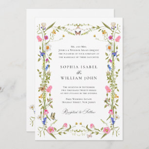 Elegant Baroque French Garden Floral Wedding Invitation