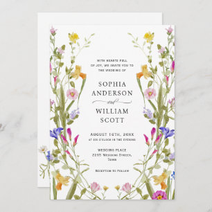 Elegant Baroque French Garden Floral Wedding Invitation