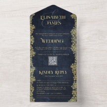 Elegant Baroque Navy And Gold Classy Chic Wedding 