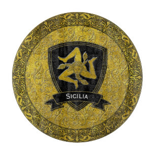 Elegant Baroque Sicilian Trinacria Cutting Board