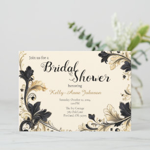 "Elegant baroque-style corner border design Invitation