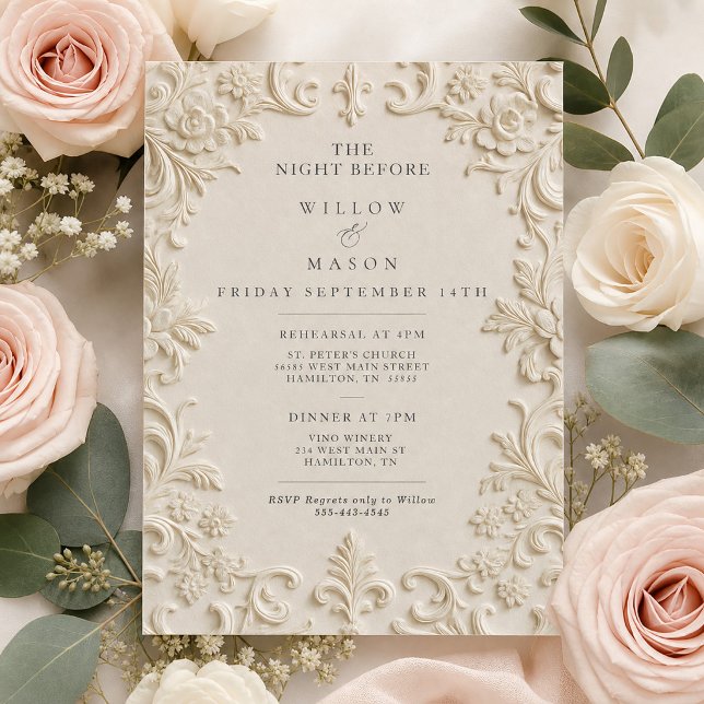 Elegant Baroque The Night Before Rehearsal Dinner Invitation (Elegant Baroque The Night Before Rehearsal Dinner Invitation)