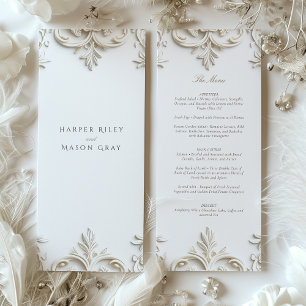 Elegant Baroque Wedding Menu Card
