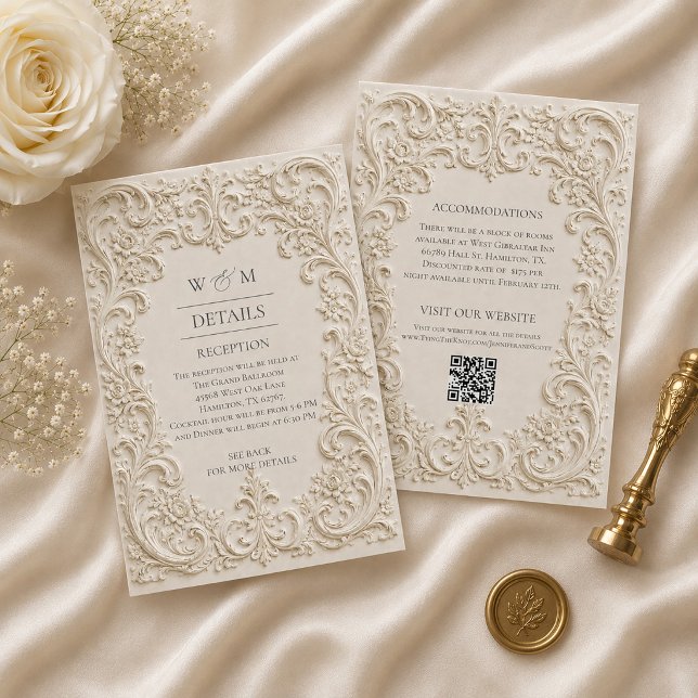 Elegant Baroque Wedding Vintage Enclosure Card (Elegant Baroque Wedding Vintage Enclosure Card)
