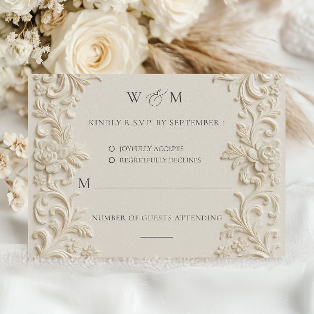 Elegant BaroqueWedding RSVP Card (Elegant Baroque Wedding RSVP Card)
