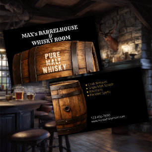 Elegant Barrelhouse and Whisky Room Business Card
