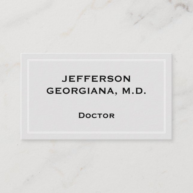 Elegant & Basic Doctor Business Card (Front)