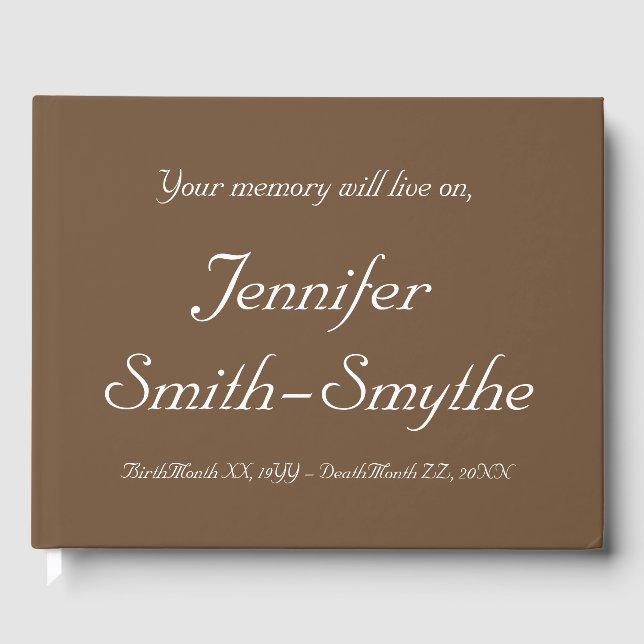 Elegant & Basic Funeral Guest Book (Front)