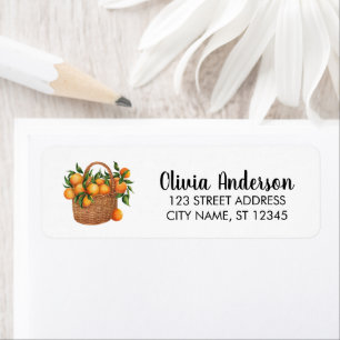 Elegant Basket Of Oranges Return Address Label