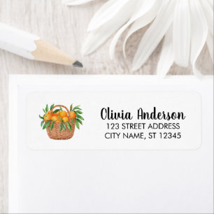 Elegant Basket Of Oranges  Return Address Label   