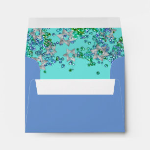 Elegant Bat Mitzvah Glittery Confetti Envelope