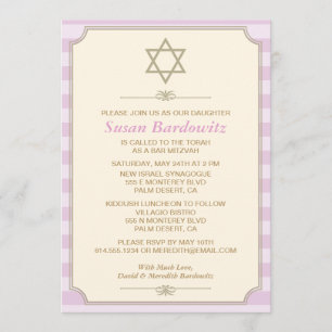 Elegant Bat Mitzvah Invitation