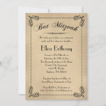 Elegant Bat Mitzvah Invitations<br><div class="desc">This formal and elegant Bat Mitzvah invitation harks back to yesteryear but still has one heck of a Cool Factor.  Neutral vintage paper style background with black scroll and script.</div>