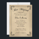 Elegant Bat Mitzvah Invitations<br><div class="desc">This formal and elegant Bat Mitzvah invitation harks back to yesteryear but still has one heck of a Cool Factor.  Neutral vintage paper style background with black scroll and script.</div>