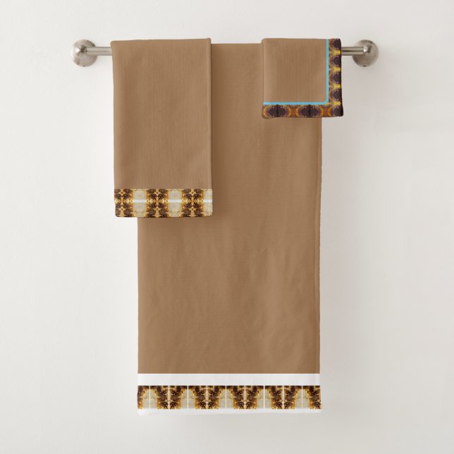 Elegant  Bath Towels Set Brown (Insitu)