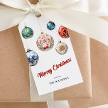 Elegant Bauble Festive Christmas  Gift Tags<br><div class="desc">Merry Christmas Gift tags. Design features an array of brightly coloured decorative christmas baubles. Simply customise holiday greeting and name.</div>