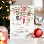 Elegant bauble pine business corporate Christmas Invitation<br><div class="desc">Get ready to celebrate the holidays in style with our Christmas Party Invitation! Picture rustic green pine branches, festive red berries, and delicate beige flowers, with christmas ornaments baubles in all shapes and colours, all hand-painted for that special touch. The elegant script font adds a touch of sophistication, setting the...</div>