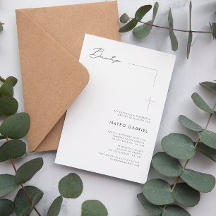 Elegant Bautizo    Mexican Baptism in Spanish Invitation