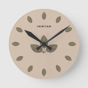 Elegant Bay Tree Leaves Round Clock