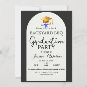 Elegant BBQ Graduation Party Invitation