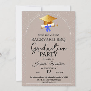 Elegant BBQ Graduation Party Invitation 2026