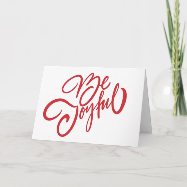 Elegant Be Joyful Holiday Design Card (Front)