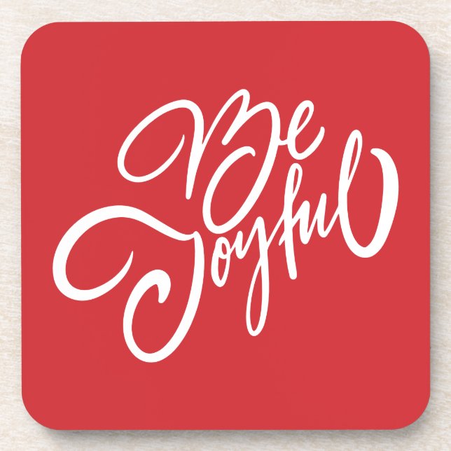 Elegant Be Joyful Holiday Design Coaster (Front)