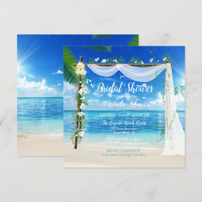 Elegant Beach Arch Bridal Shower Invitation (Front/Back)
