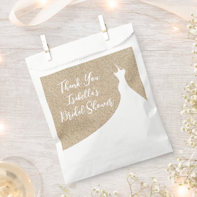 Elegant Beach Bridal Shower Favour Bag white (Clipped)