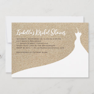 Elegant Beach Bridal Shower Invitation white