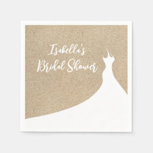 Elegant Beach Bridal Shower Napkin white