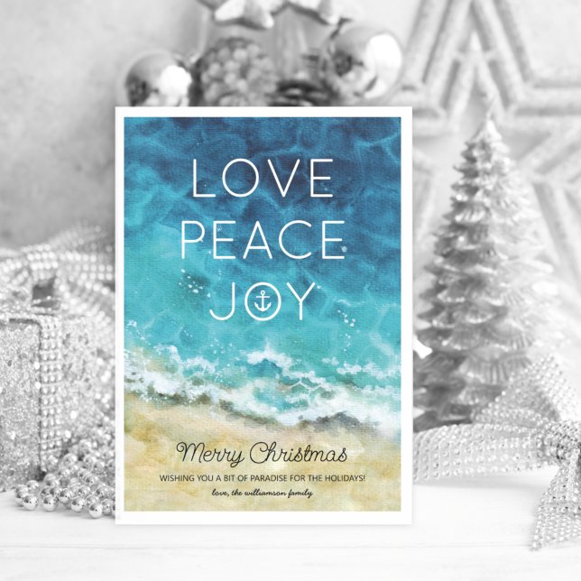Elegant Beach Christmas Holiday Card (Creator Uploaded)