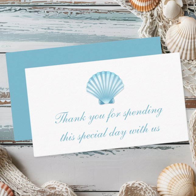 Elegant Beach Nautical Thank You Wedding Place Card (Creator Uploaded)