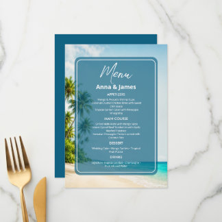 Elegant Beach Reception Menu