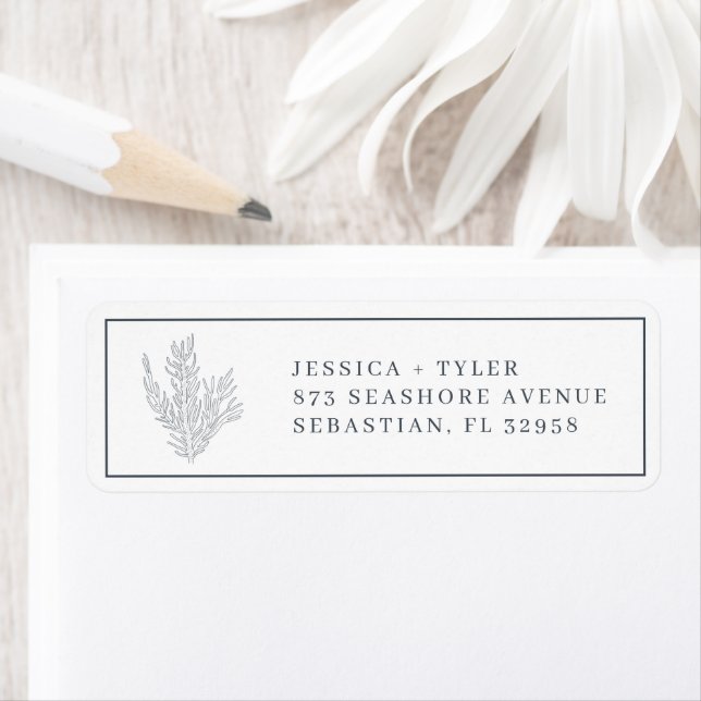 Elegant Beach Return Address Wedding Invitation (Insitu)